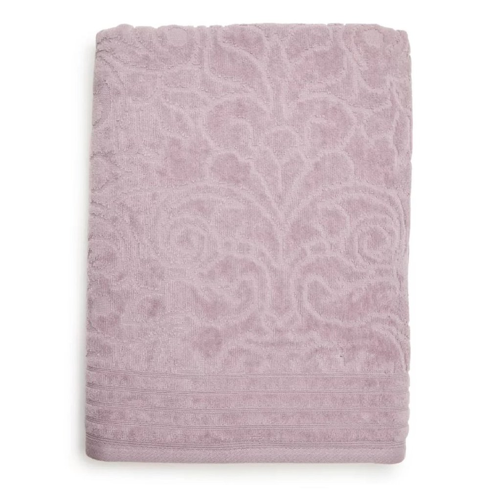 3 new LAVENDER Broyhill Jacquard Textured Velour 100% Cotton Bath Towels THICK - Picture 3 of 5